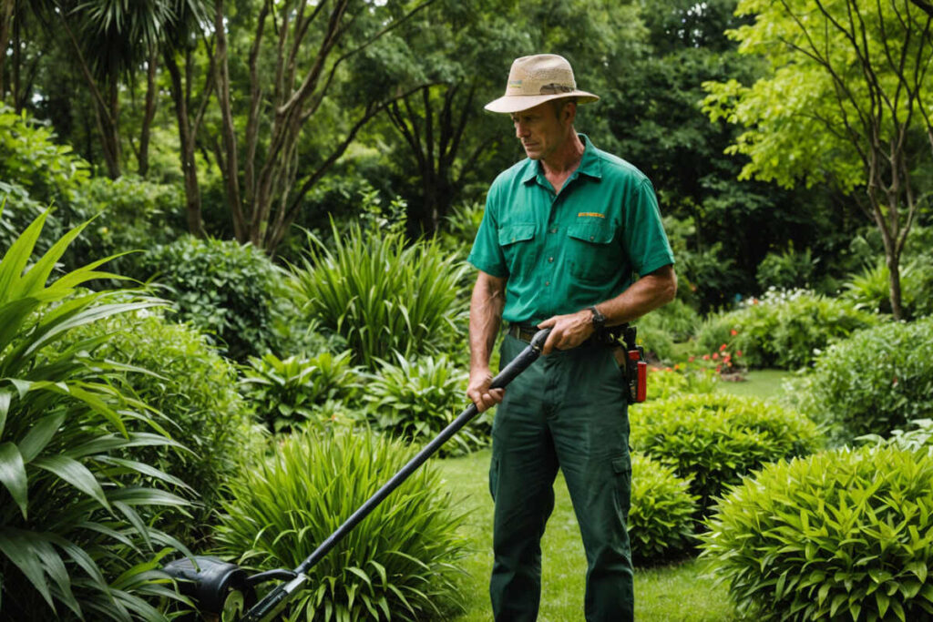 Débroussailleuse professionnelle avec un système adapté