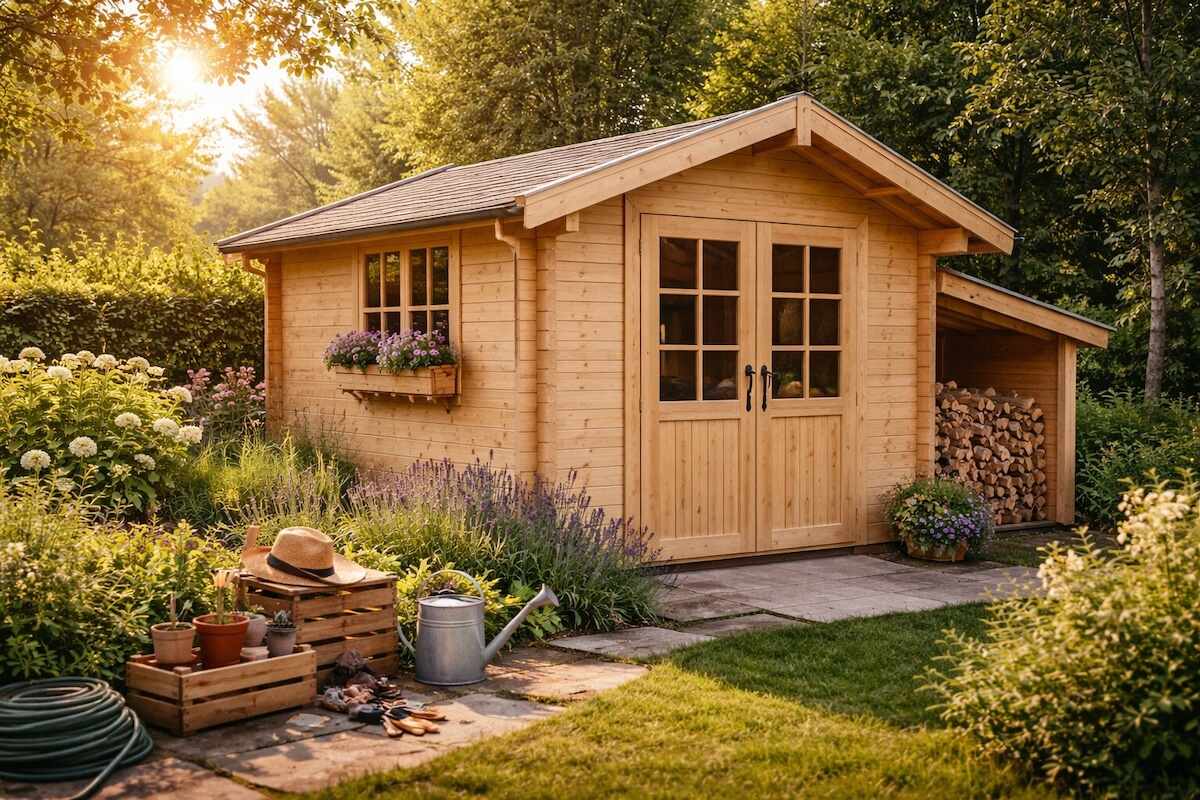 Abris de jardin en bois entretenu