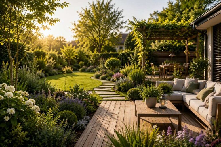 Paysagiste réalise un jardin harmonieux